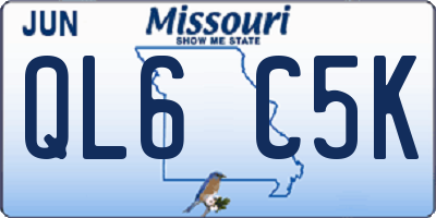 MO license plate QL6C5K