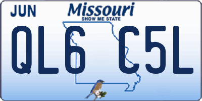 MO license plate QL6C5L