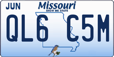 MO license plate QL6C5M