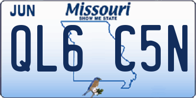 MO license plate QL6C5N