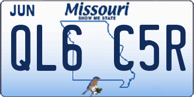 MO license plate QL6C5R