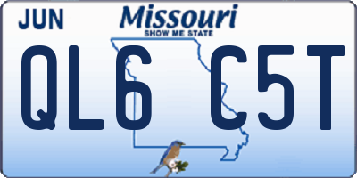MO license plate QL6C5T