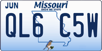 MO license plate QL6C5W