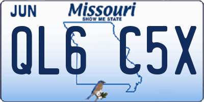 MO license plate QL6C5X