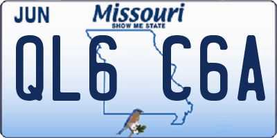MO license plate QL6C6A