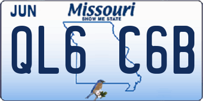 MO license plate QL6C6B