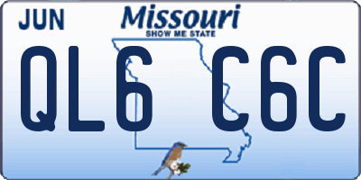 MO license plate QL6C6C