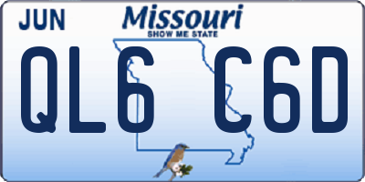 MO license plate QL6C6D