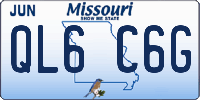 MO license plate QL6C6G