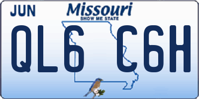 MO license plate QL6C6H