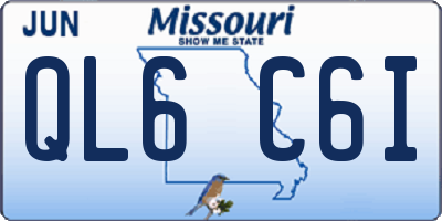 MO license plate QL6C6I