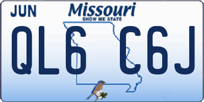 MO license plate QL6C6J