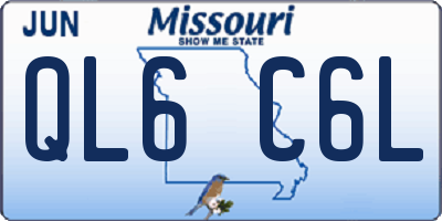 MO license plate QL6C6L