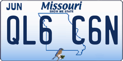 MO license plate QL6C6N