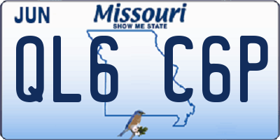 MO license plate QL6C6P