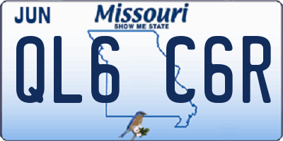 MO license plate QL6C6R
