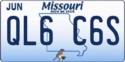 MO license plate QL6C6S