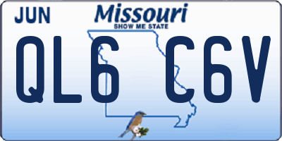 MO license plate QL6C6V