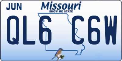 MO license plate QL6C6W
