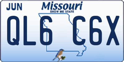 MO license plate QL6C6X
