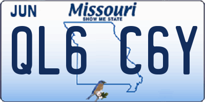 MO license plate QL6C6Y