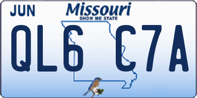 MO license plate QL6C7A