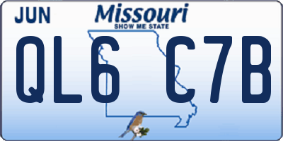 MO license plate QL6C7B