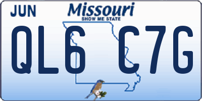 MO license plate QL6C7G