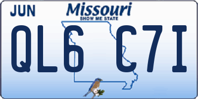 MO license plate QL6C7I