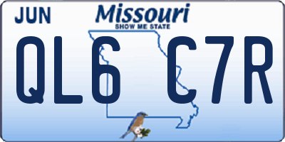 MO license plate QL6C7R