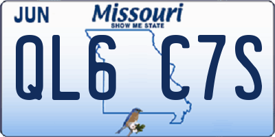 MO license plate QL6C7S