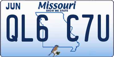 MO license plate QL6C7U