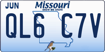 MO license plate QL6C7V