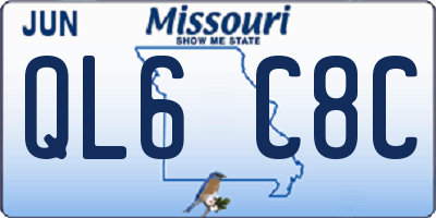 MO license plate QL6C8C