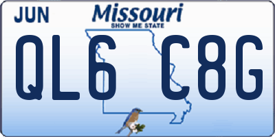 MO license plate QL6C8G