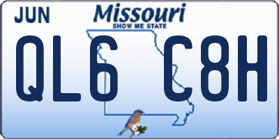 MO license plate QL6C8H