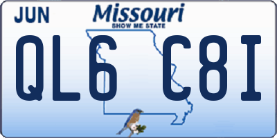 MO license plate QL6C8I