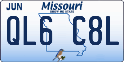 MO license plate QL6C8L