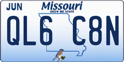 MO license plate QL6C8N