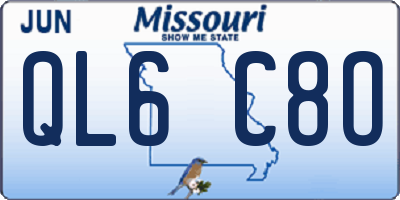 MO license plate QL6C8O