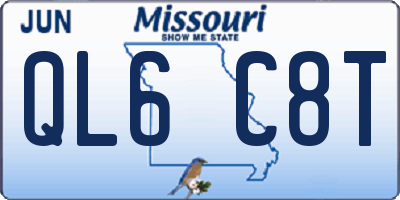 MO license plate QL6C8T
