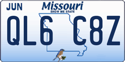 MO license plate QL6C8Z