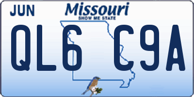 MO license plate QL6C9A