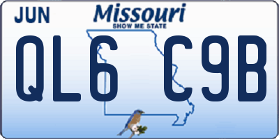 MO license plate QL6C9B