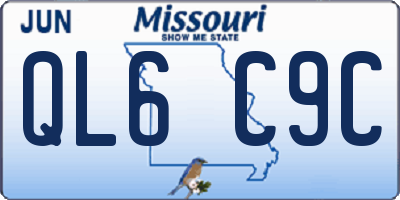 MO license plate QL6C9C