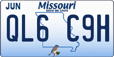 MO license plate QL6C9H