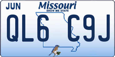 MO license plate QL6C9J
