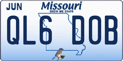 MO license plate QL6D0B