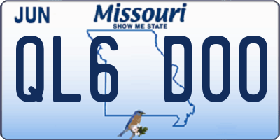 MO license plate QL6D0O