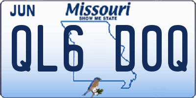 MO license plate QL6D0Q
